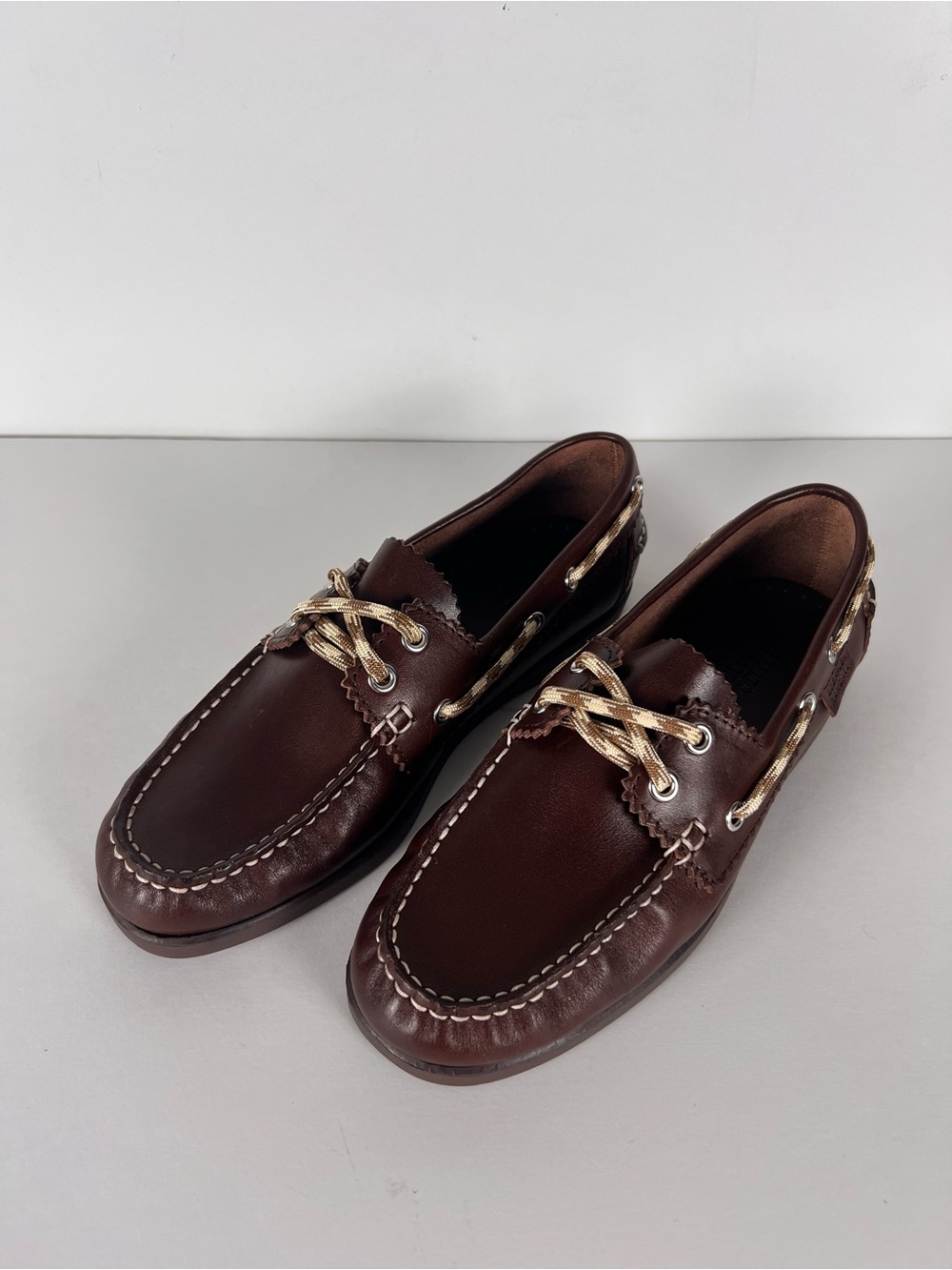 Loeffler Randall Franco Boat Shoe in Espresso/Butter Size 7